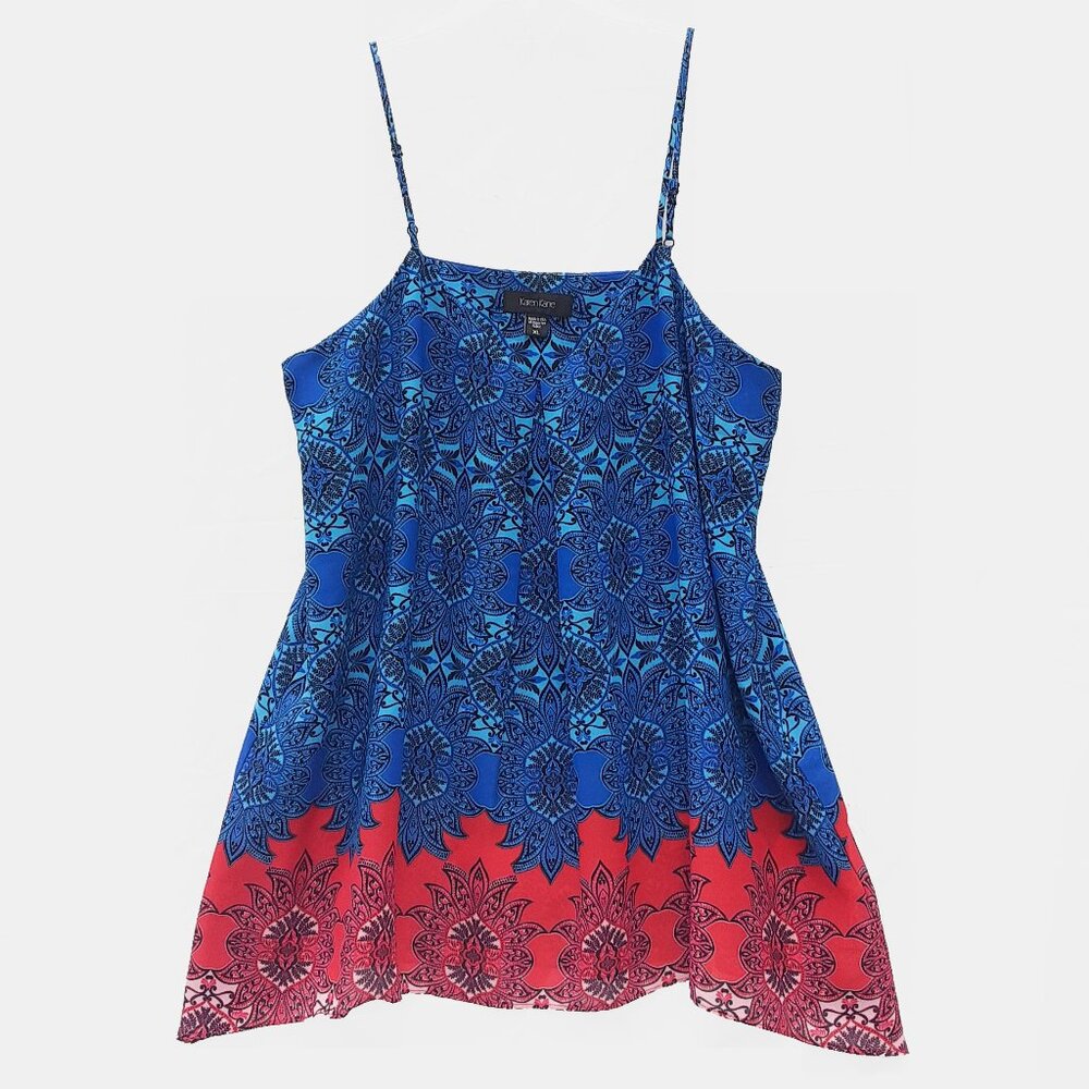 KAREN KANE Red & Blue NWOT Handkerchief Tank Top | Size XL - Picture 2 of 9